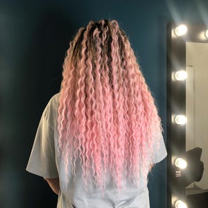 Boho Pinke gehäkelte Dreads (leicht, Festival geeignet)