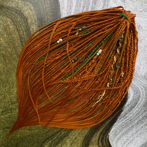 Reddish dreads and braids. Copper ginger dreadlocks. Dreadlock extension image 1