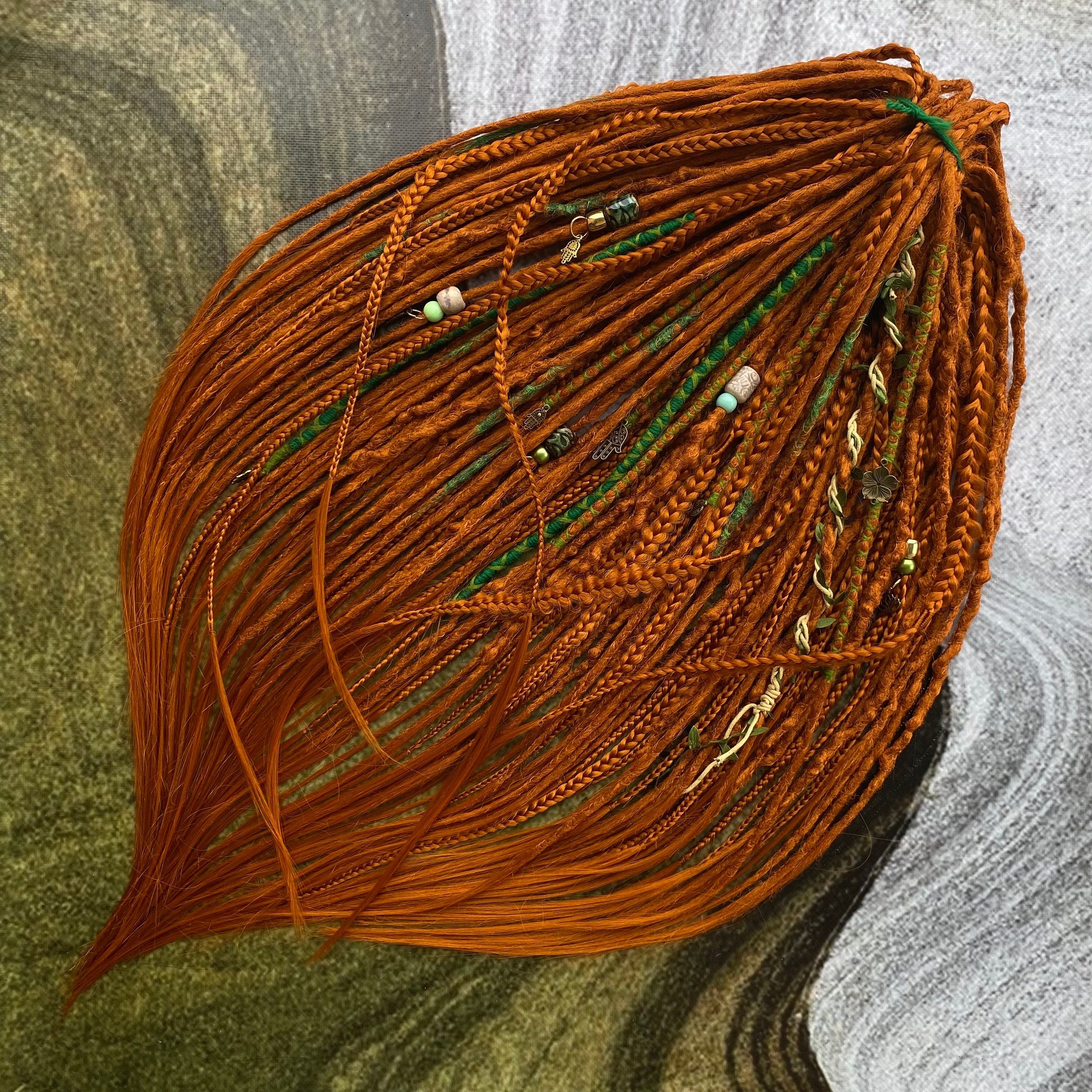 Reddish Synthetic Dreadlock Extensions: Ginger Braids, Boho Festival Hair