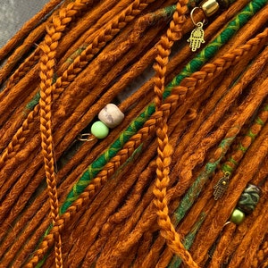 Reddish dreads and braids. Copper ginger dreadlocks. Dreadlock extension image 4