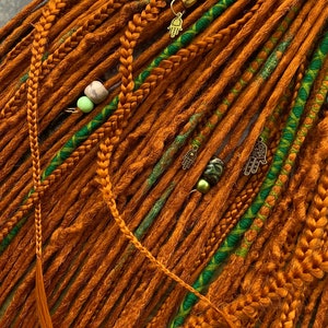 Reddish dreads and braids. Copper ginger dreadlocks. Dreadlock extension image 7