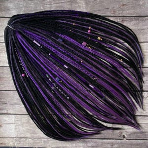 Rastas de crochet: estilo bohemio con reflejos morados - 50 cm