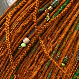 Reddish dreads and braids. Copper ginger dreadlocks. Dreadlock extension image 3