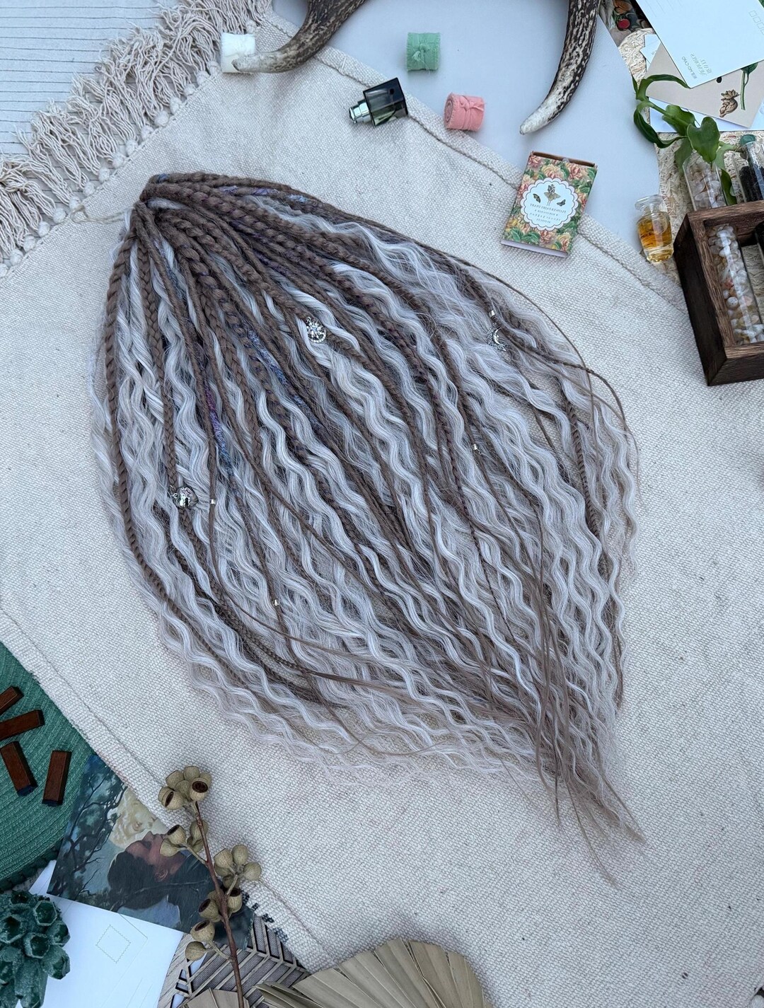 Boho Blonde Faux Locs Hair Extensions, Curly Lightweight (20 Inch Set ...