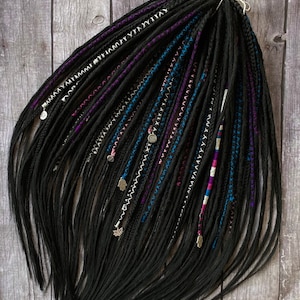 Black synthetic dreadlocks and braids crochet Dreads Handmade Synthetic DE SE Dreadlock Extensions Boho Festival Hair Shampoo as a gift