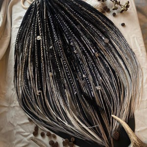 Synthetische dreadlocks: zwart-wit ombre boho-vlechten (20 inch)