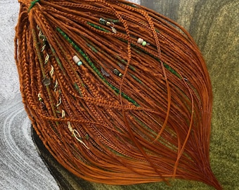 Vibrant Ginger Locks | Synthetic Dreadlock Extensions - Lightweight Fiber | Custom Length