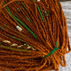 Reddish dreads and braids. Copper ginger dreadlocks. Dreadlock extension image 6