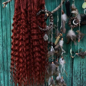 Rastas sintéticas estilo bohemio color cobre, rizadas de doble punta (cabello sintético de 20 pulgadas)