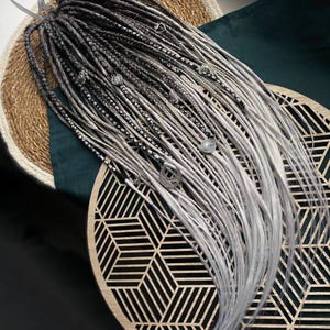 Ombre Synthetic Dreadlock Extensions: Dark to Ash Gray Boho Braids