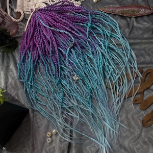 Raspberry Mint Ombre Faux Locs: 20 Inch Crochet Style