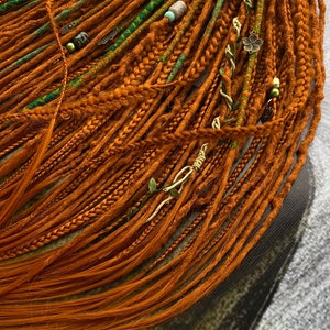 Reddish dreads and braids. Copper ginger dreadlocks. Dreadlock extension image 2