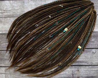 Set of Double Ended Dread Extensions Faux Dreads Braids Female, DE Locs Extension Locs Real Festival Vikking Magic Witch Dread Locks