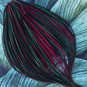Dreadlocks da 20 pollici, extension sintetiche a doppia estremità Cyber ​​Grunge / Fibra Kanekalon / Verde scuro Magenta Borgogna
