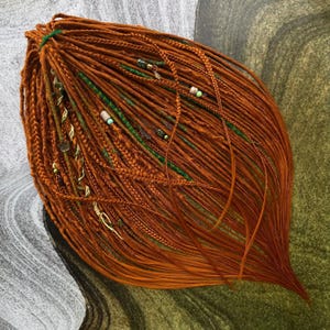 Extensiones de cabello para rastas: Jengibre rojizo - Ligeras, longitud personalizada
