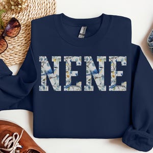 Nene Grandma Sweatshirt, Floral Nene Crewneck, Mothers Day Gift, Birthday Gift for Grandma, New Grandma Announcement Gift, Nene Sweater