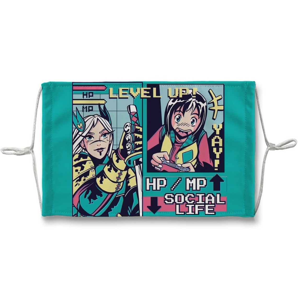 Anime Girl Mask Anime Face Mask Anime Mask Green Manga Etsy Hong Kong