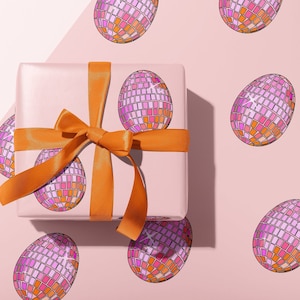 Cute Easter Egg Pink with Hearts Premium Roll Gift Wrap Wrapping Paper