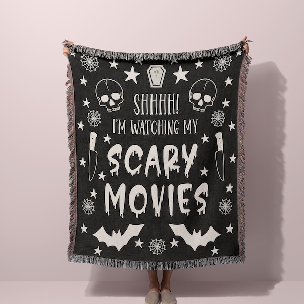 Halloween Movie Woven Throw Blanket | Spooky Season Gift| Fall Decor | Spooky Season Gift,  Horror Scary Movie Fans