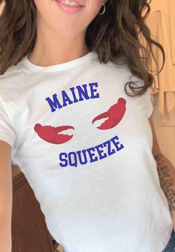 Lobster T-shirt Summer Coastal Aesthetic, 2000s Baby Tee, Cute Funny Graphic shirt, Maritime Nautical Seaside Beach Vibes Maine Lobster Gift