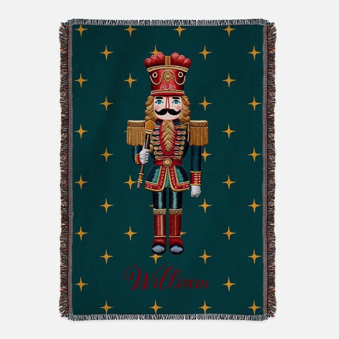 Nutcracker Christmas Throw Blanket Custom Personalized Etsy