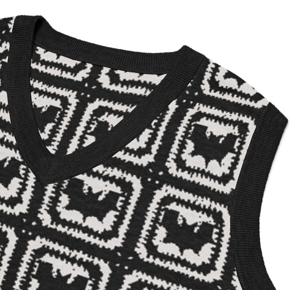 Knit Bat Sweater Vest, UNISEX Gothic Halloween Alt Clothing