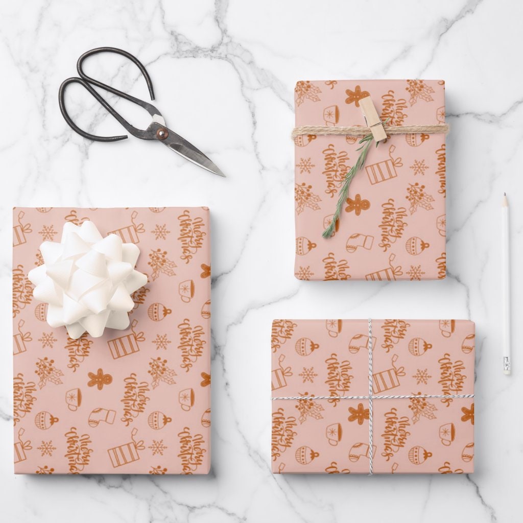 Gingerbread Merry Christmas Holiday Wrapping Paper
