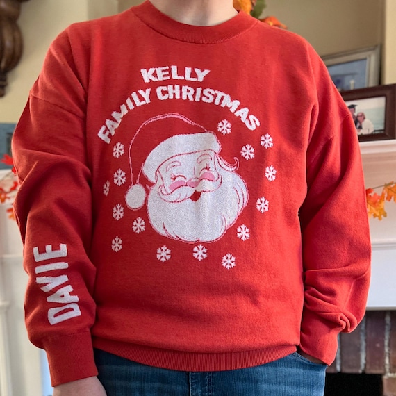Personalized Christmas Sweaters, CUSTOM Knit Sweater Family Name Matching Christmas Sweaters, Holiday Xmas Party Family Photos Tradition