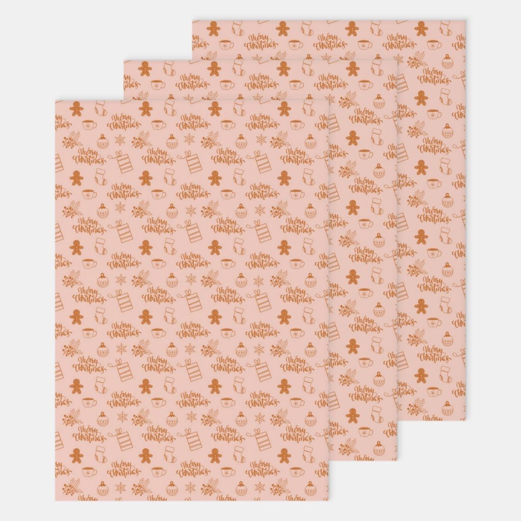 Gingerbread Merry Christmas Holiday Wrapping Paper