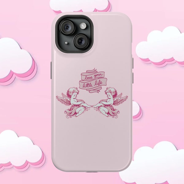 Coquette Phone Case Pink Cherubs | Works with  iPhone 13 14 15 Max Pro | Cute Phone Case Gift for Girls, Balletcore Soft Girl Aesthetic