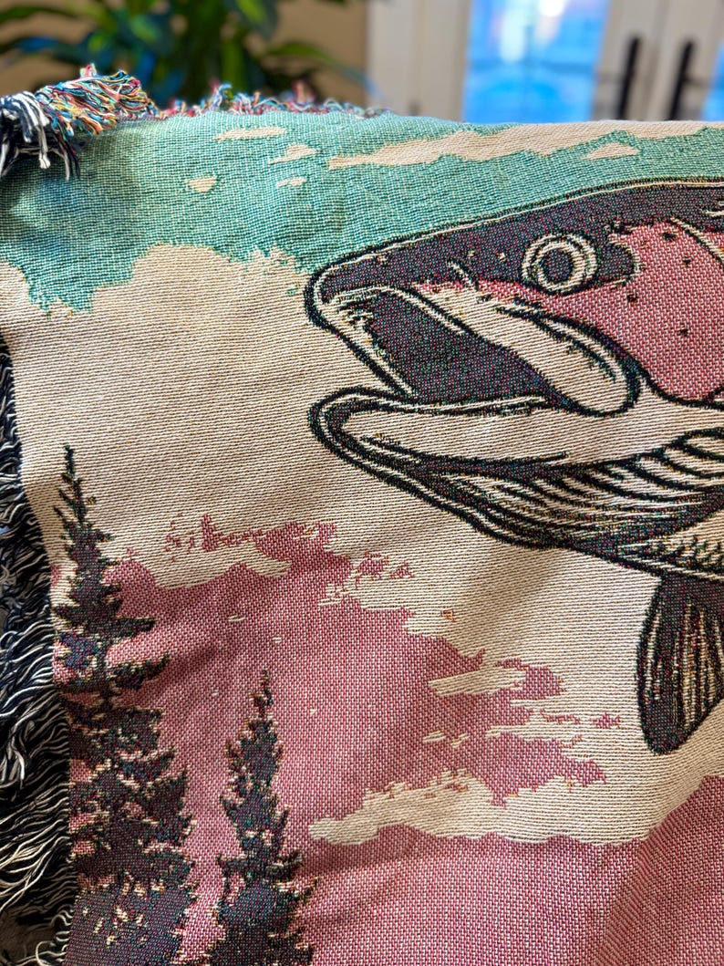 PunchyGifts Cabin Woven Throw Blanket