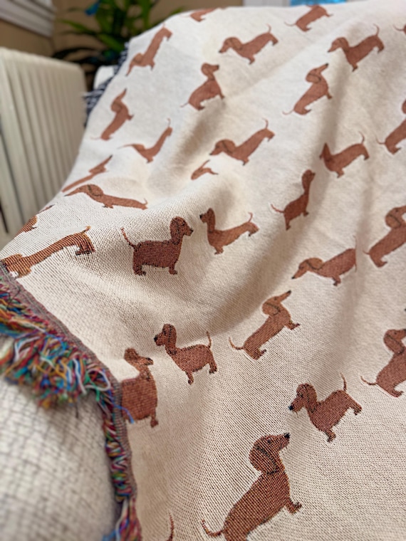 DACHSHUND BLANKET Weiner Sausage Dog Gift Woven Blanket, Gift for Mom Weiner Dog Mom WOVEN Blanket for Mother's Day , Gift for Dog Lovers