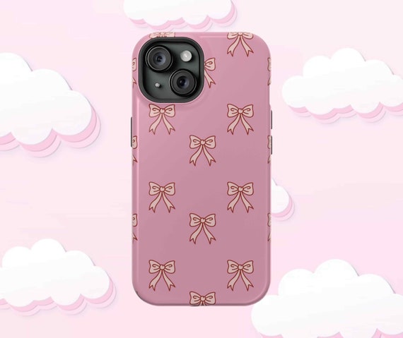 Coquette Phone Case Pink Bows Magsafe Phone Case Works with iPhone 15 14 13 Pro Max