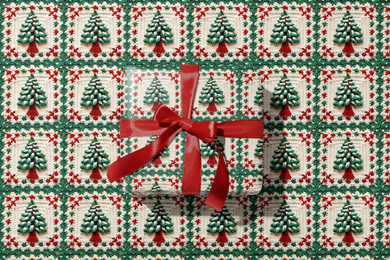 Christmas Holiday Wrapping Paper - Mushroom Toadstool Woodland Theme