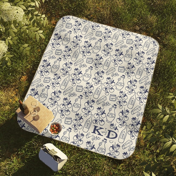 PERSONALIZED PICNIC BLANKET Tomato Blanket Monogrammed Gift for Foodie