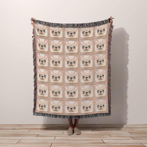 Frenchie Dog Blanket Cute Dog Mom Gift Throw Blanket French Bulldog