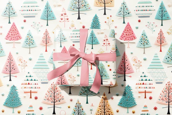 Midcentury Modern Christmas Tree wrapping paper