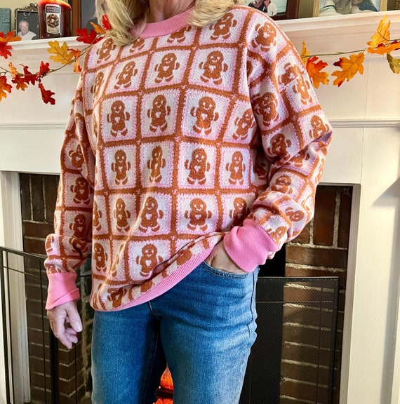 Christmas Sweater Granny Square Knit Sweater, Cozy Winter Knitwear Matching Family Outfit, Pastel Xmas Fashion Gift for Mom Aunt Daughter