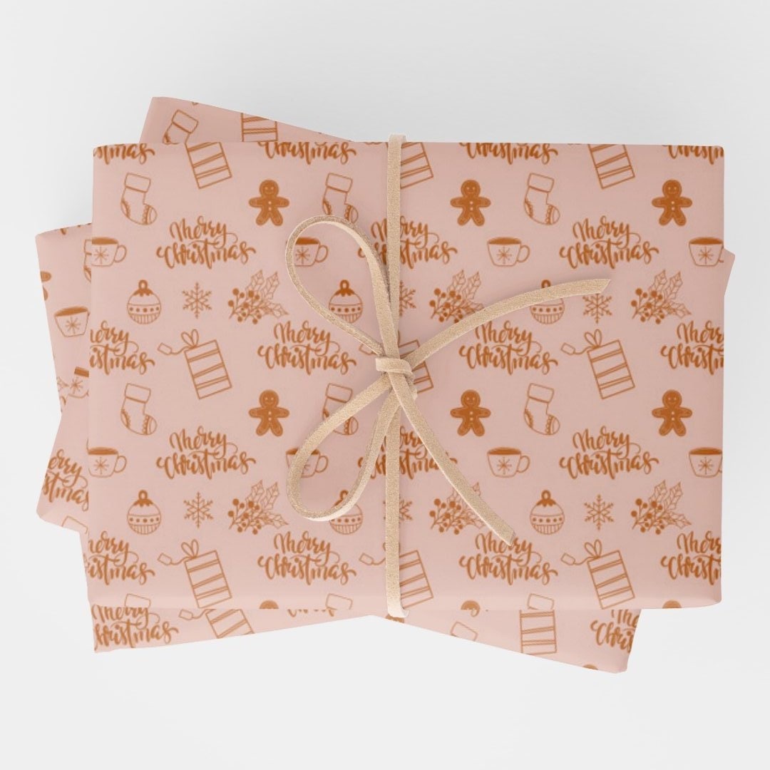 Discover Gingerbread Merry Christmas Holiday Wrapping Paper