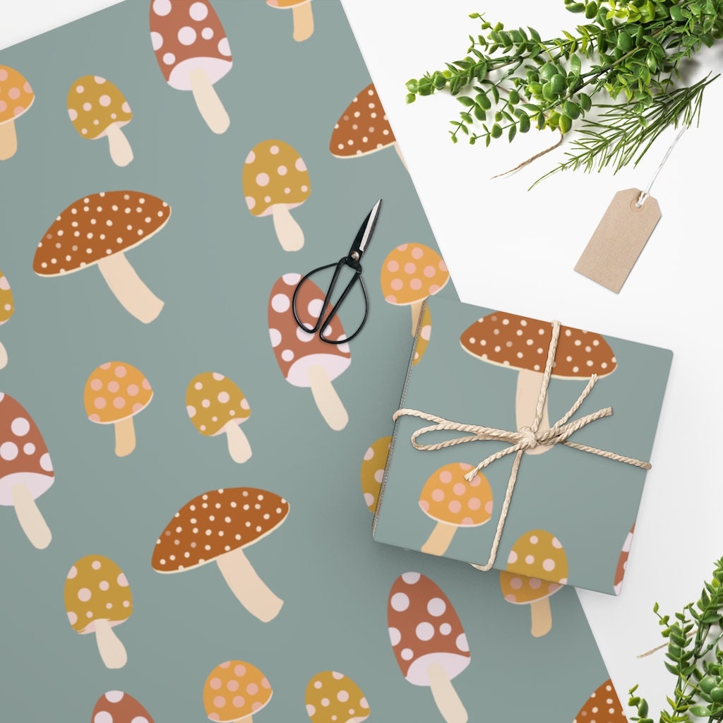Mixed Mushroom Wrapping Paper, Fungi Gift Wrap, Mushroom Birthday Gift  Wrap, Forest Wrapping Paper, Toadstool Wrapping Paper 