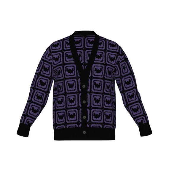 Knit Bat Sweater, UNISEX Button Up Cardigan Halloween Bats Whimsigoth