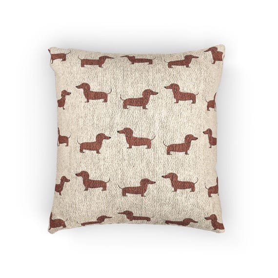 Dachshund Throw Pillow, Weiner Dog Sausage Dog Mom Pillow Decor, Textured Woven Dog Dad Dog Lover Gift Accent Pillow Cushion Gift Dog Lovers