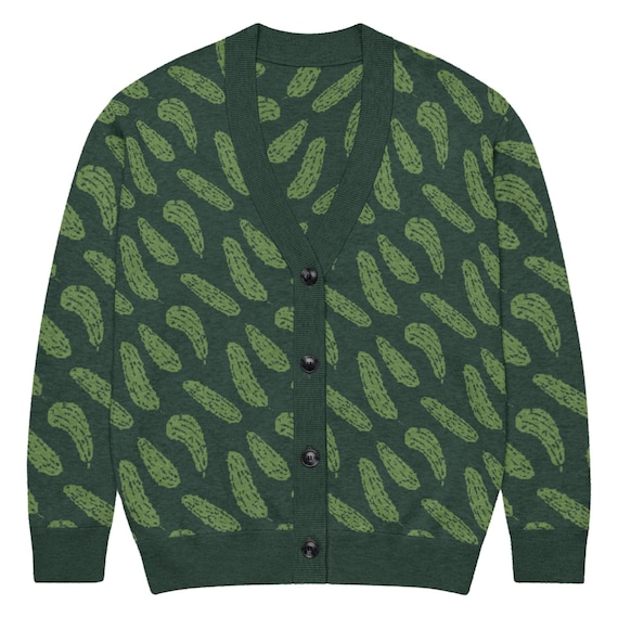 Pickle Lover Gift Sweater - Food Humor Cardigan for Pickle Obsessed
