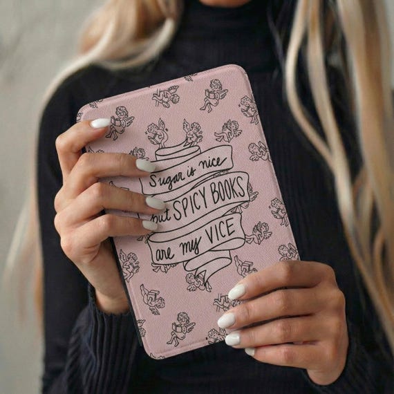 Spicy Books Kindle Case Gift for Her | Cherub Kindle Paperwhite 2024- 2025| Kindle Colorsoft Case | BookTok Romance Reader Gift