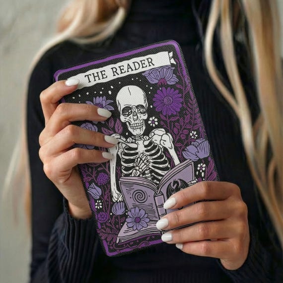 The Reader Tarot Kindle Case Cover | Skeleton Floral Book Lover Gift | Fits Paperwhite 12th Gen & Colorsoft | Dark Academia
