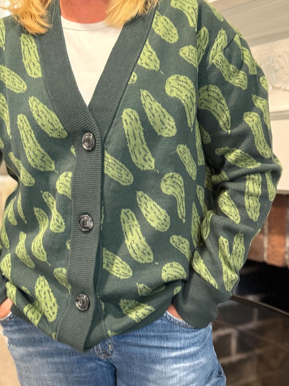 Pickle Lover Gift Sweater - Food Humor Cardigan for Pickle Obsessed