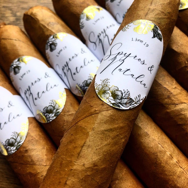 30 Stück – Personalisierte Zigarrenbauchbinden für Ihre Hochzeit, private cigar label, wedding cigar, Hochzeit Zigarre, custom cigar bands