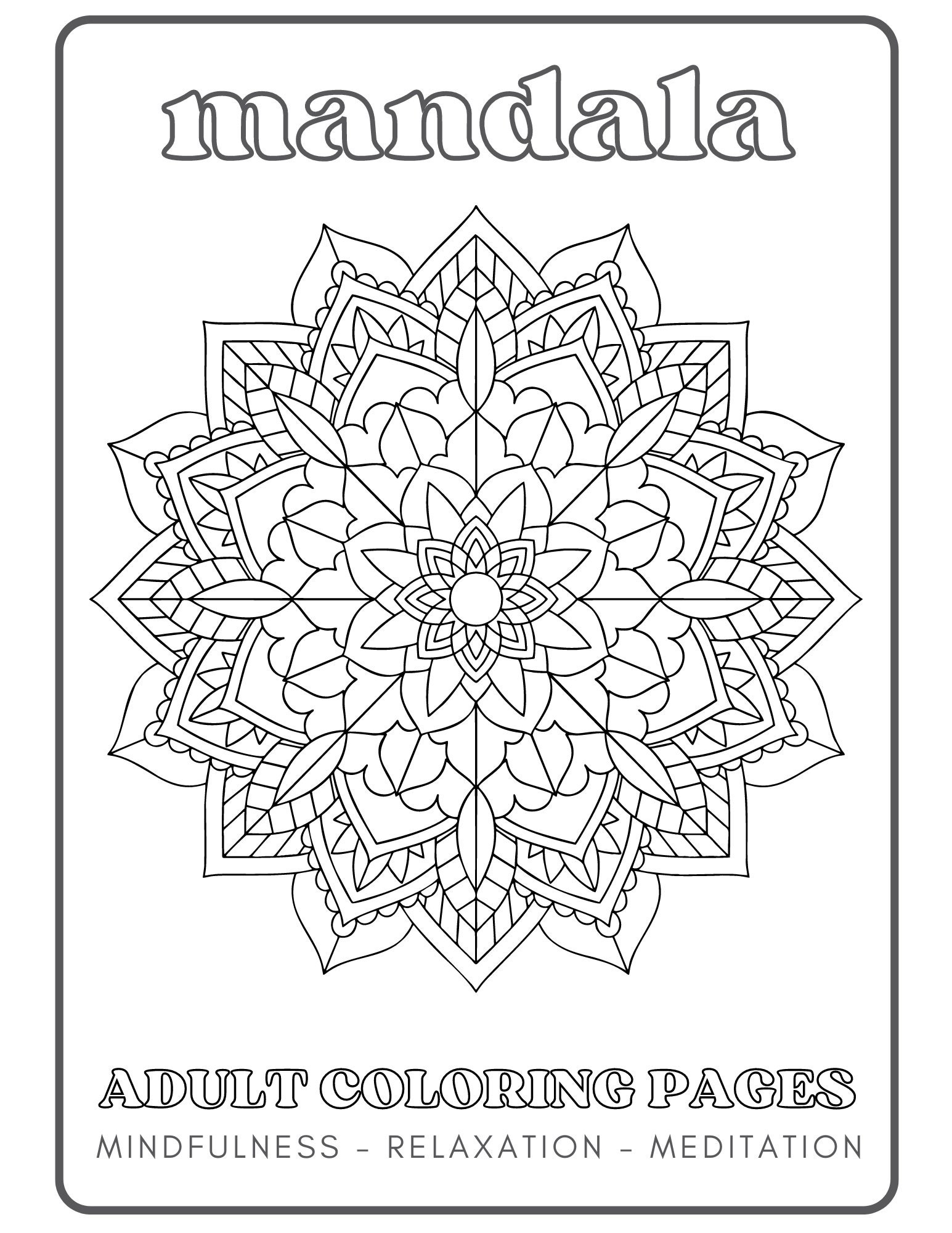 Adult Coloring Book Mandala - Etsy