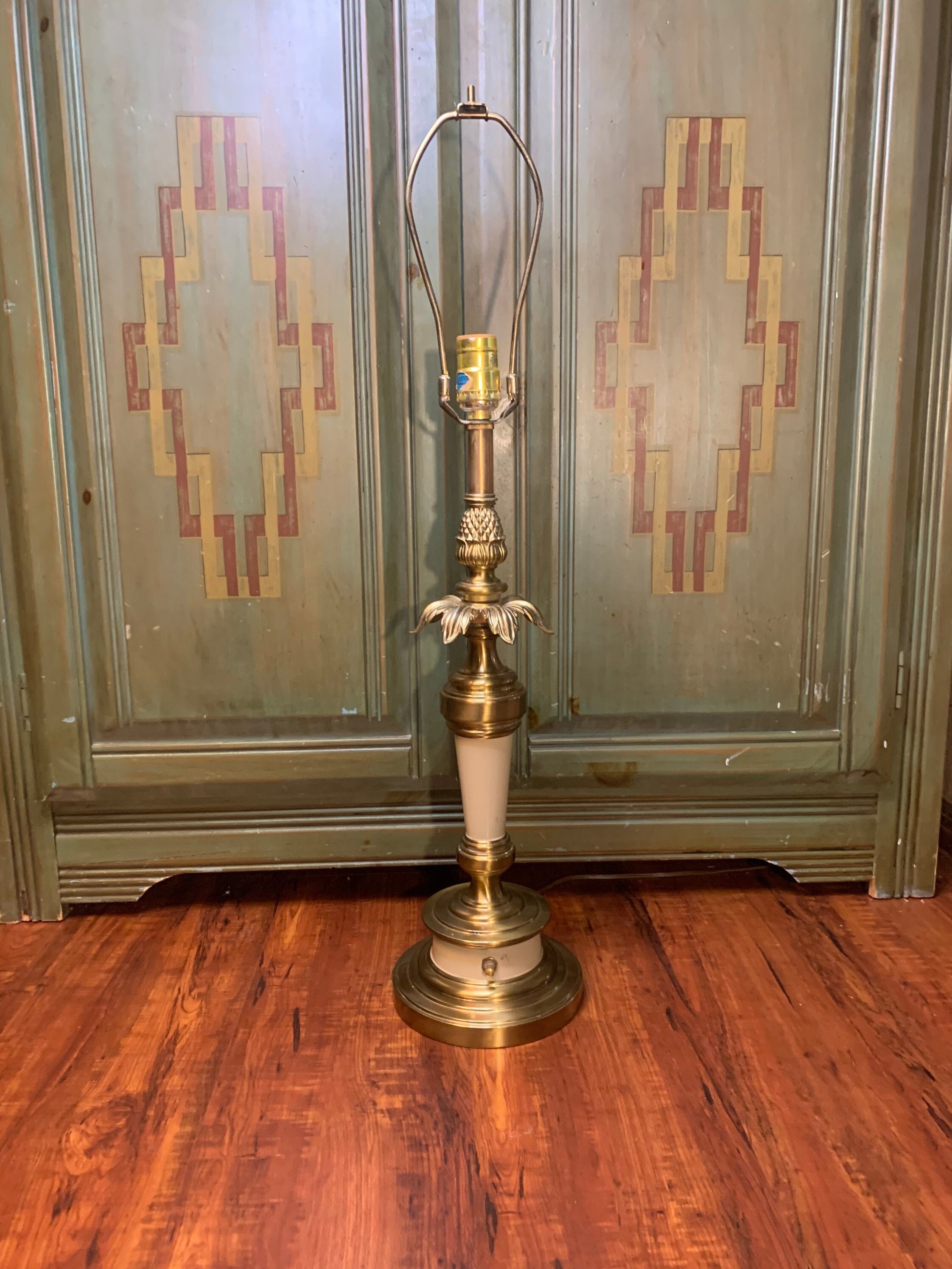 Stiffel Vintage Brass Candlestick Table Lamp Hollywood Regency Etsy