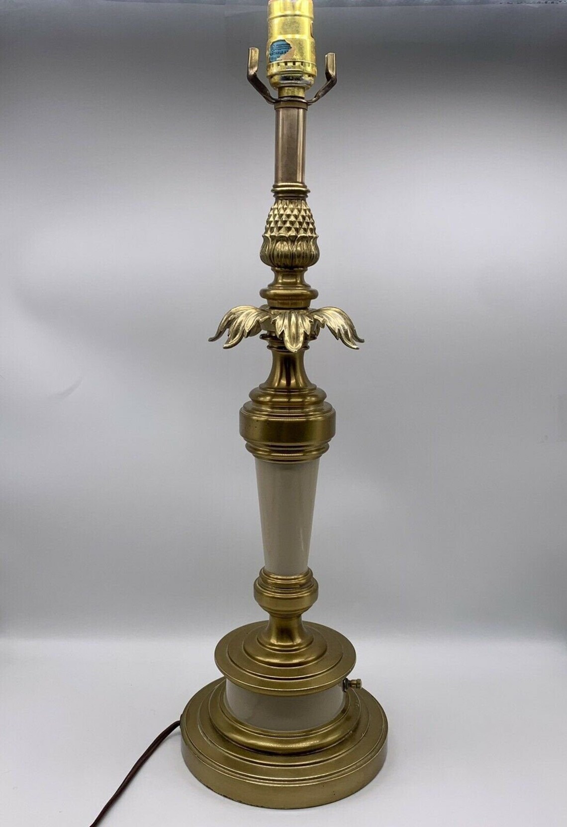 Stiffel Vintage Brass Candlestick Table Lamp Hollywood Regency Etsy